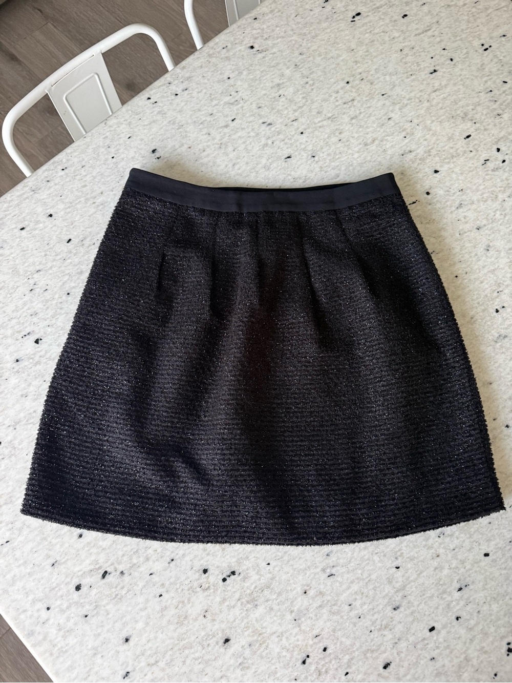 LOFT Black Textured A-Line Skirt - Classic Women's Skirt